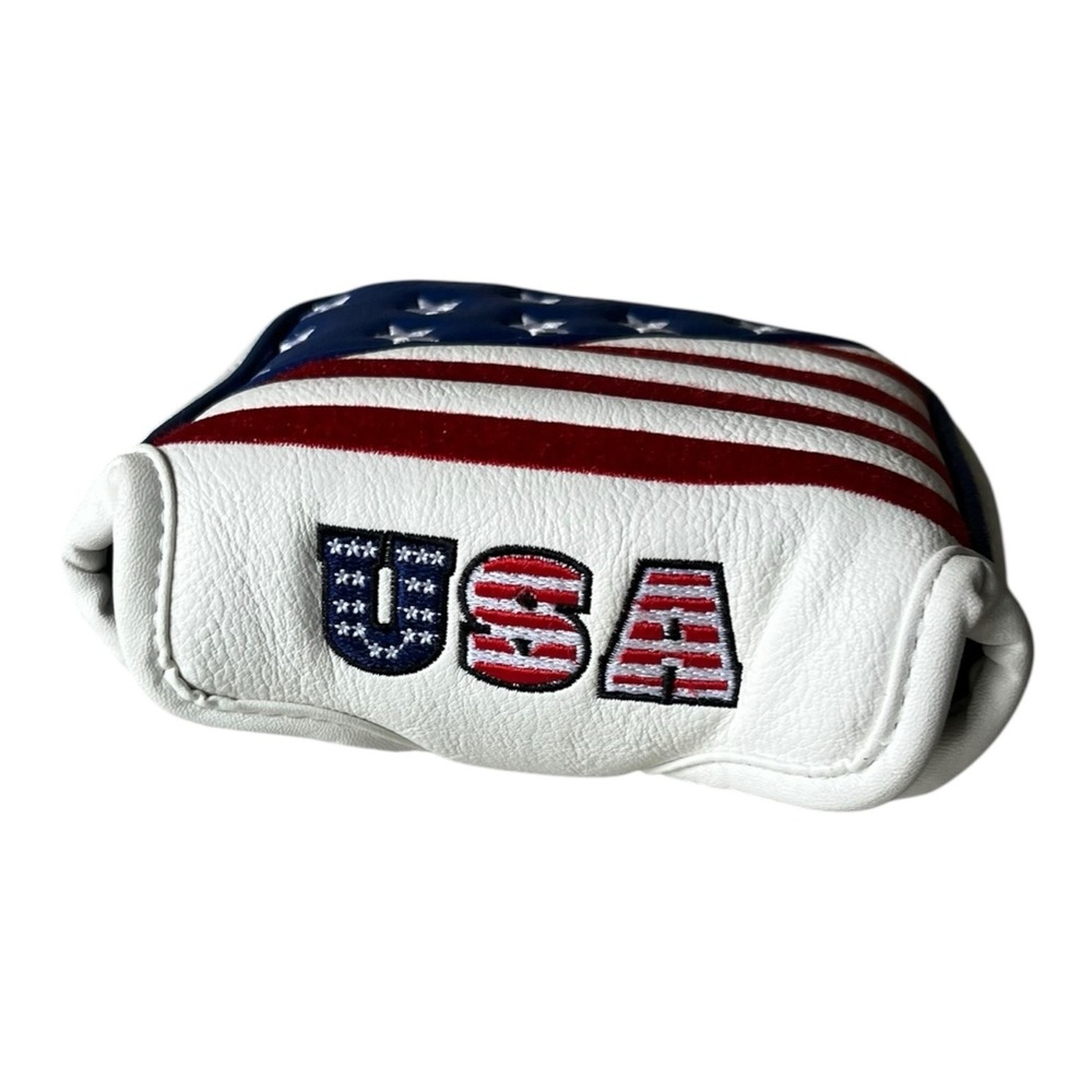 American Flag USA Mallet Putter Golf Club Head Cover Headcover Magnetic Golfing - Picture 2 of 10